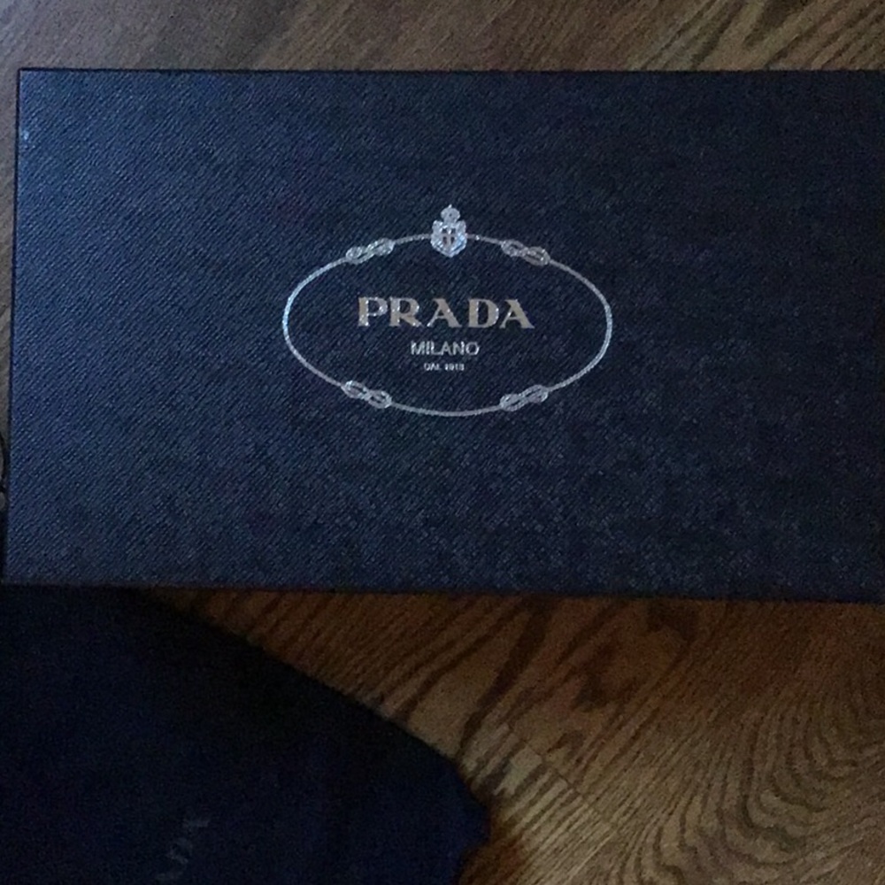 Prada shoe box and dust bag